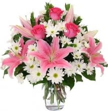 Red And White Flowers Vase