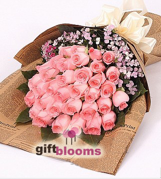The Perfectly Pink Rose Bouquet to Hong Kong