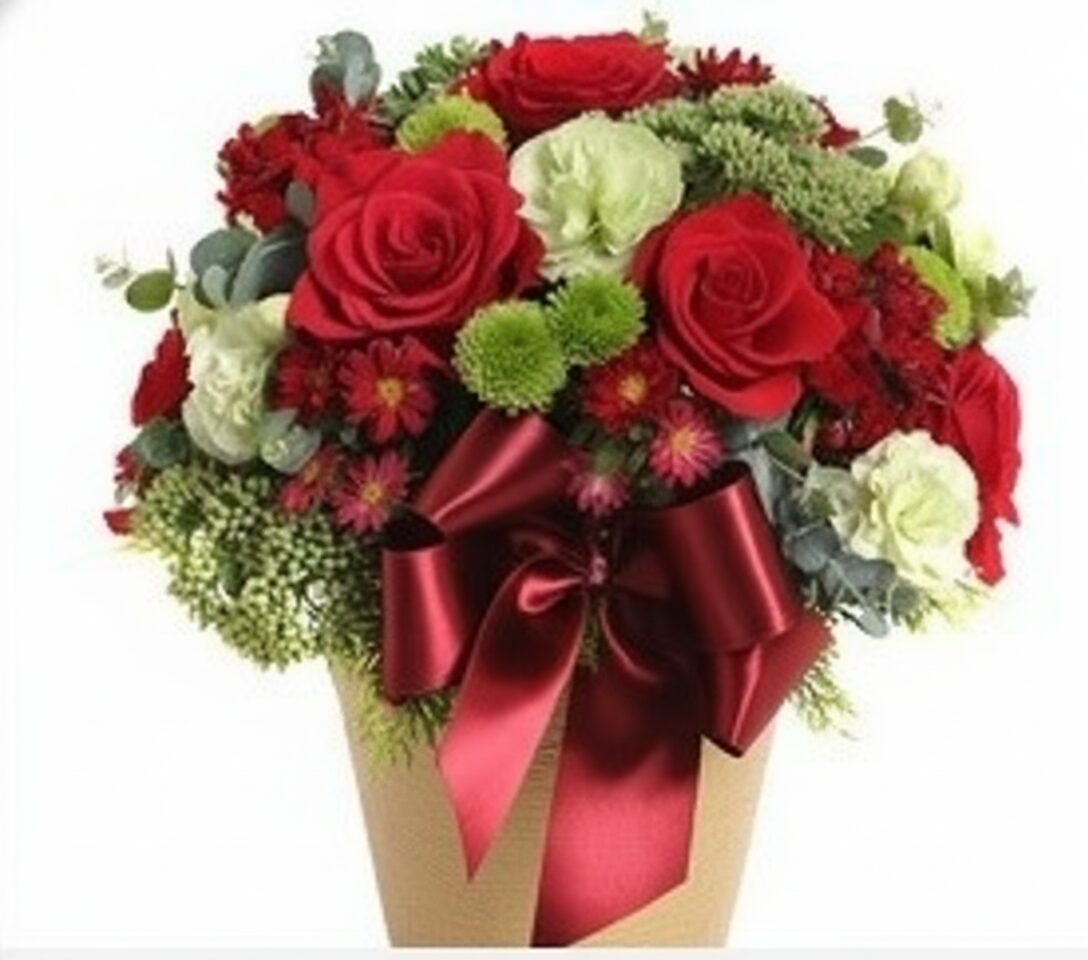 Floral Red Flower Pot to South Korea