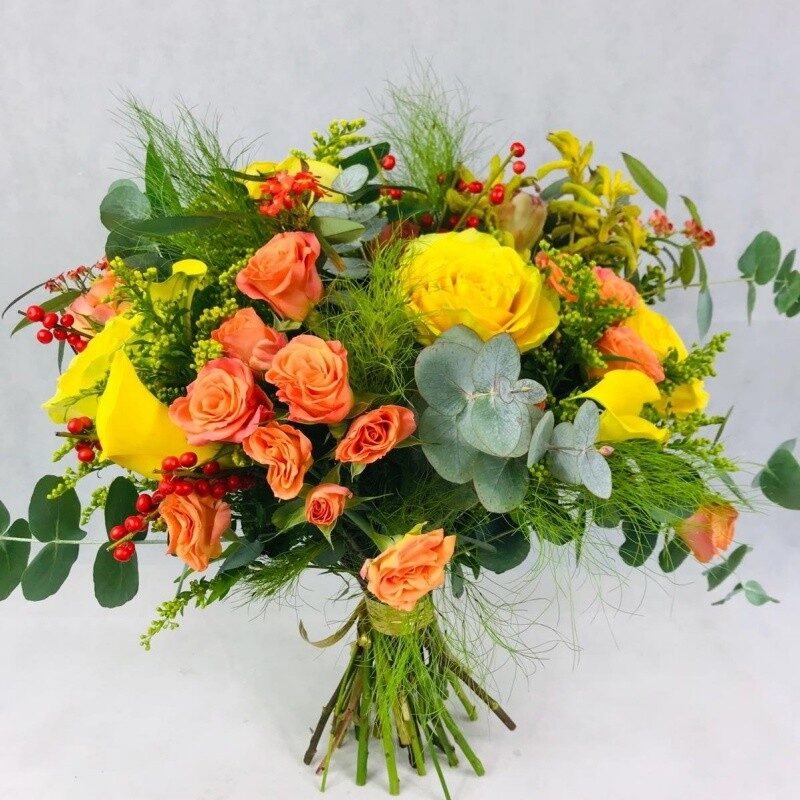 Composition of golden roses