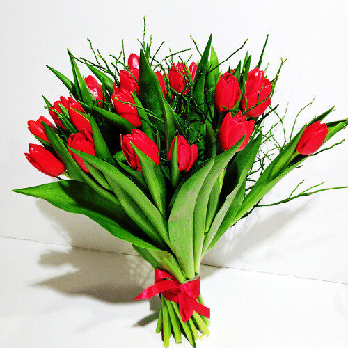 Bouquet of red tulips "Simona" (15 tulips)