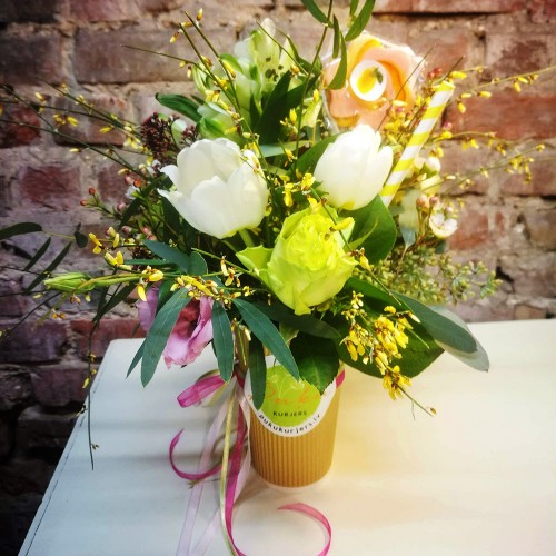 Flowers In A Cup With Candy