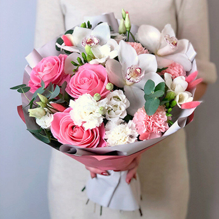 Orchids & Rose Bouquet "LEA"