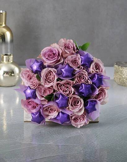Royal Blooms And Chocolate Stars Bouquet (Small)