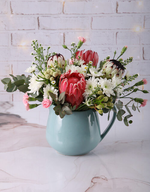 Mothers Day Mixed Proteas In Jug
