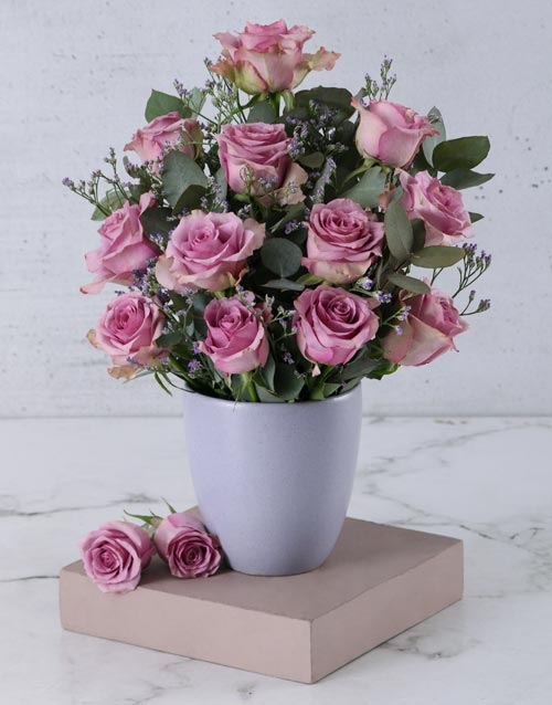 Purple And Lilac Rose Dream Arrangement