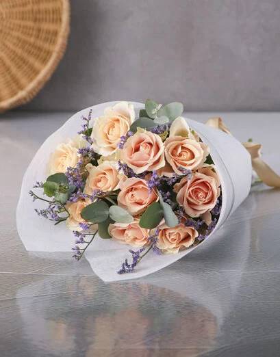 Peach Buds Of Sheer Elegance Bouquet (Standard)