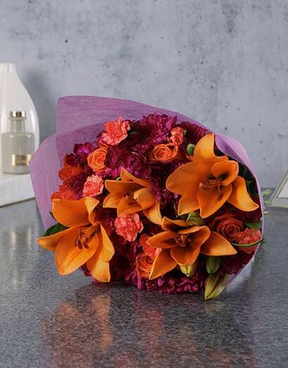 A Lovely Vibrant Mixed Flower Bouquet