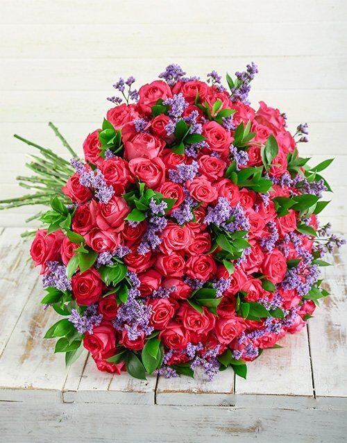 Shades Of Cerise Pink Bouquet (100 Roses)