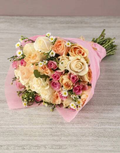Pastel Rose Symphony Bouquet (24 Roses)
