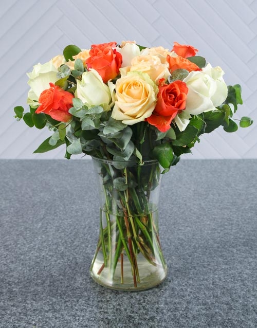 Pretty In Peach Mixed Rose Arrangement