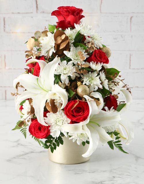 Shades Of Gold Casablanca Lily Festive Tree (Standard)