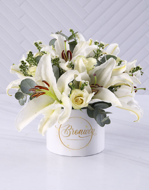 Personalised Snow White Blooms In Box