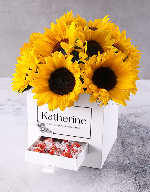 Shiny Sunflowers In Surprise Box
