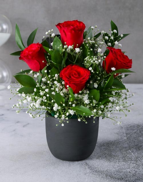Elegant Rose Ceramic Arrangement