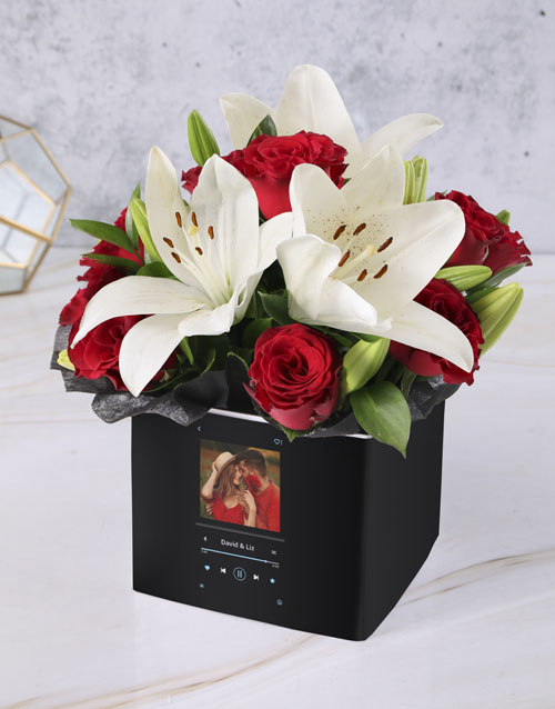 Personalised Box Of Musical Roses