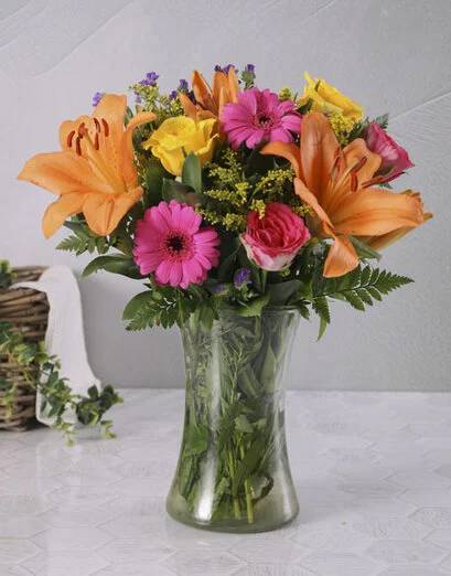 Sun Kissed Blossoms In A Vase