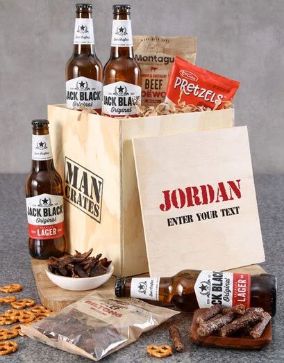 Personalised Drink and Snack Man Crate (Snacks)