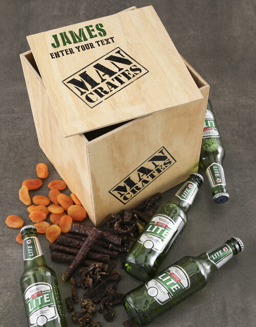 Personalised Snack Time Man Crate (BEER)