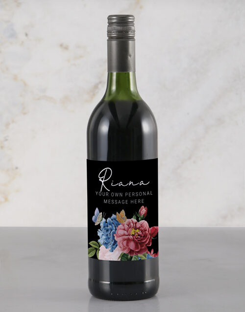 Personalised Colourful Florals Rietvallei Wine (STANDARD)