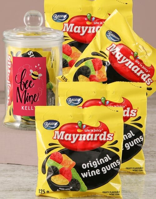 Personalised Bee Mine Wine Gums Jar (STANDARD)