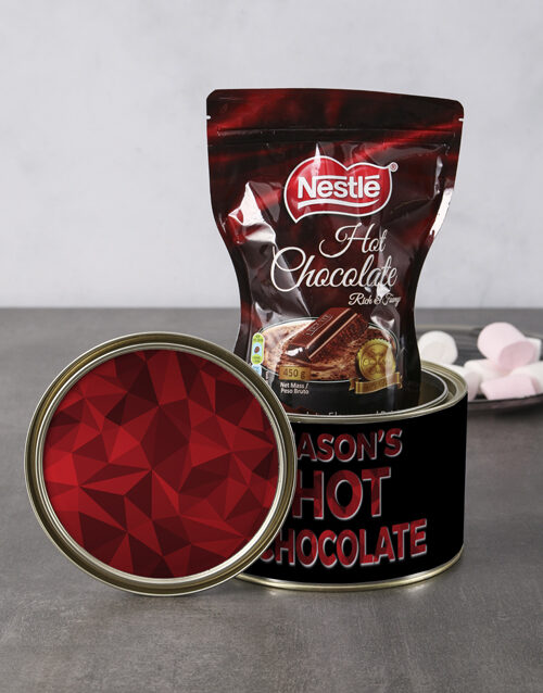 Personalised Hot Chocolate Spoils Tin