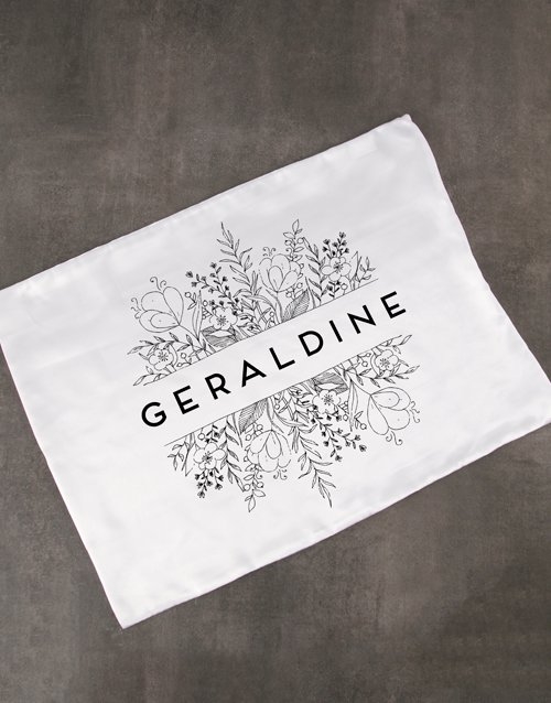 Personalised Floral White Pillowcase (single)