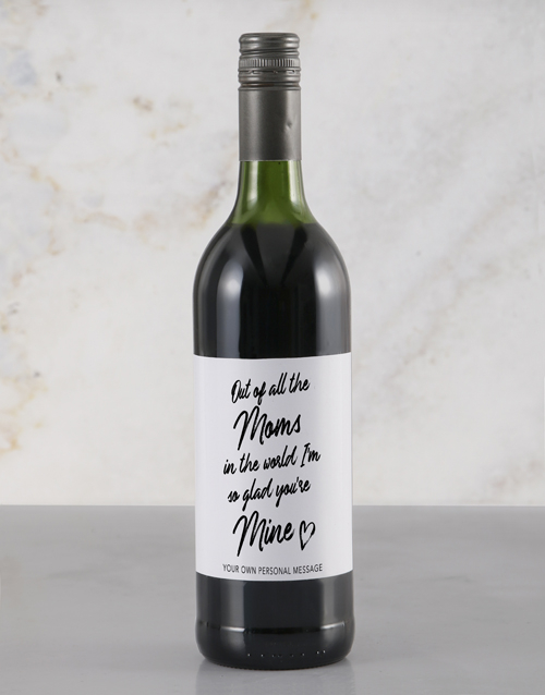 Personalised Of All The Moms Red Wine (standard)
