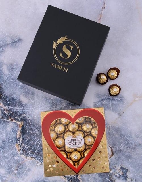 Personalised Ferrero Gold Name Heart Box (STANDARD)