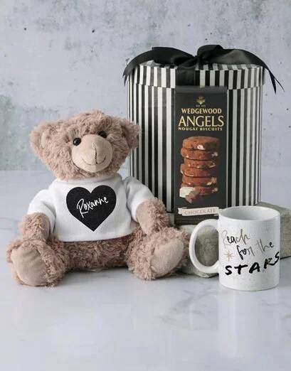 Personalised Starry Teddy In Hat Box