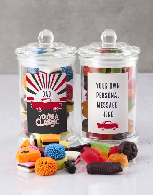 Personalised Classic Dad Sweetie Jar (2PC SET)