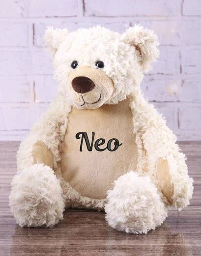 Personalised Cream Embroidered Teddy (STANDARD)