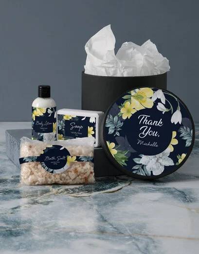 Personalised Yellow Floral Pamper Box (Small)