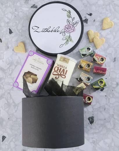 Personalised Chai And Snacks Hat Box