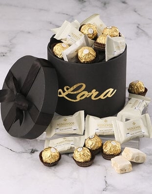 Personalised Ferrero And Nougat Hat Box (STANDARD)