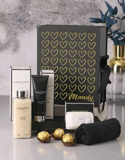 Personalised Hearts Bath Set