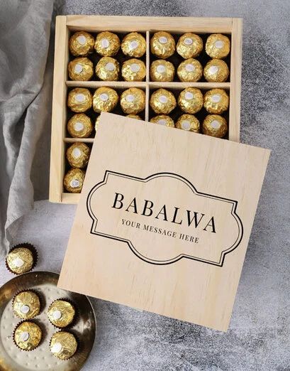Personalised Nougat Delights Wooden Box (Standard)