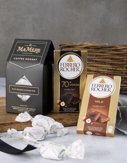 Personalised Noir Elegance Choc & Nougat Gift