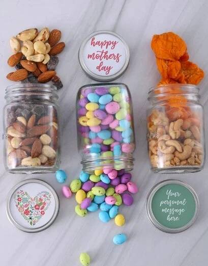 Personalised Mothers Day Trio Snack Jars