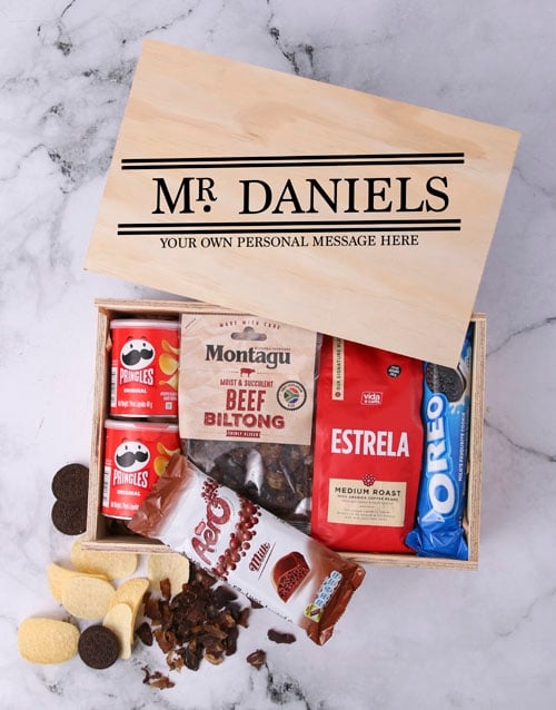 Personalised Title Man Crate (Snacks)