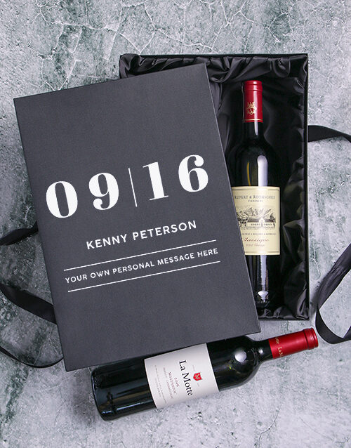 Date Personalised Wine Duo Giftbox