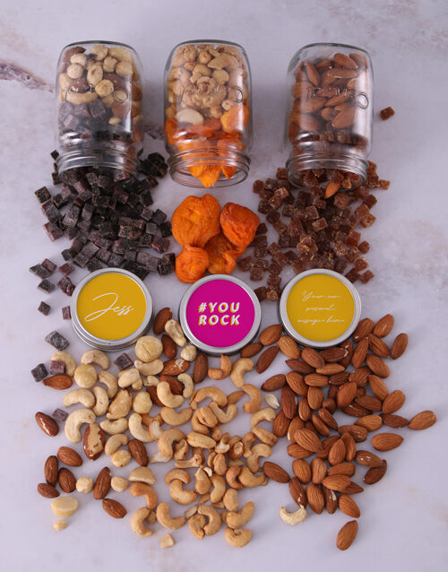 Personalised You Rock Nut Jars