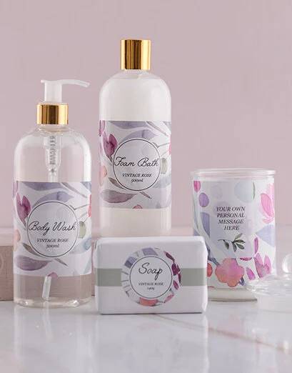 Personalised Pink Floral Gift Set
