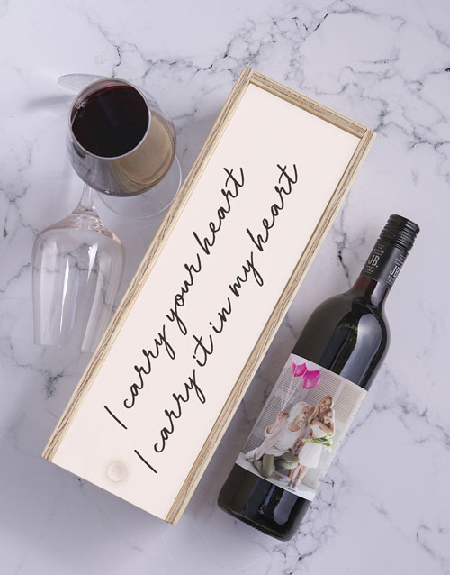 Personalised My Heart Wine and Crate