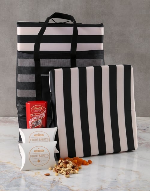 Stripy Cooler And Cushion Set