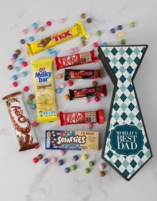 Worlds Best Dad Chocolate Tie Box (STANDARD)