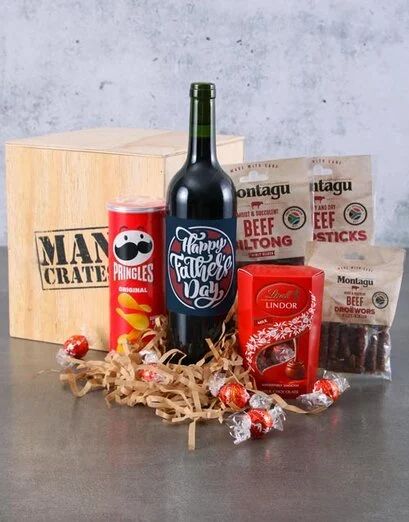 Ultimate Wine And Snack Man Crate (Standard)