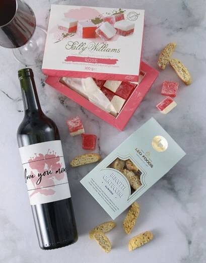 Love You Mom Wine And Treats Gift Box