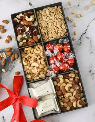 Red Indulgence Nut And Chocolate Tray