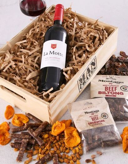 Red Wine Biltong and Nuts Man Crate (Standard)